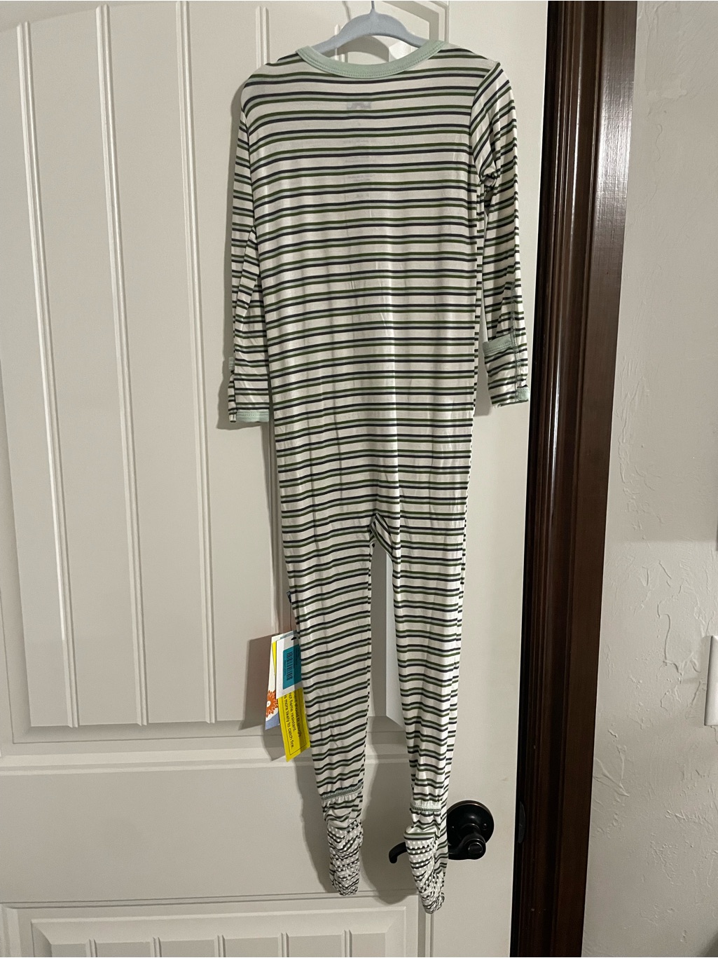 Nwt 4t Kickee Pants White, Green & Navy Stripe Kids Curtain Panel — image 2 of 3